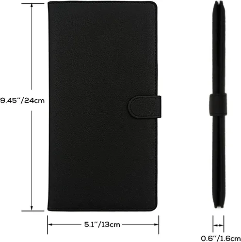 Vista 4 de Soporte para Registro de Auto y Seguro, Organizador de Guantera de Vehículo de Cuero con Cierre Magnético para Documentos, Tarjetas, Licencia