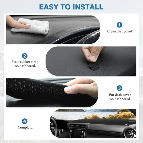 Vista 152 de FIILINES - Cubierta para tablero, accesorio para tablero de malla antideslizante, parasol sin reflejos y protector compatible con Toyota Tundra