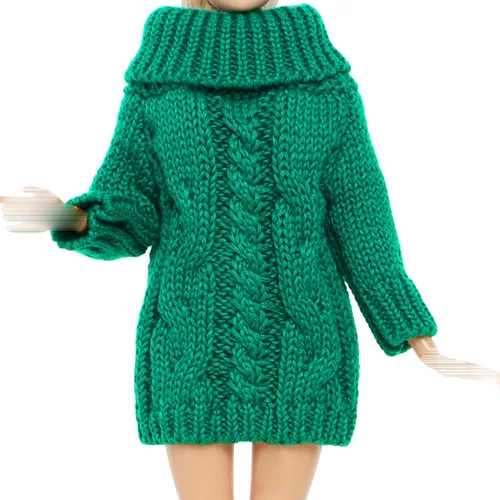 Vista 11 de BJDBUS Suéter de cuello alto de invierno azul para accesorios de muñeca de niña de 11.5 pulgadas