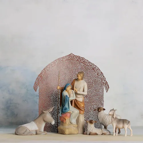 Vista 6 de Willow Tree The Holy Family - Juego completo de pesebre de 6 piezas en pequeña escala