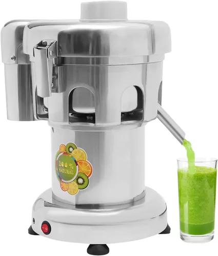 Extractor de jugo comercial 370 W eléctrico de acero inoxidable eléctrico naranja exprimidor eléctrico centrífugo resistente para manzanas, peras,