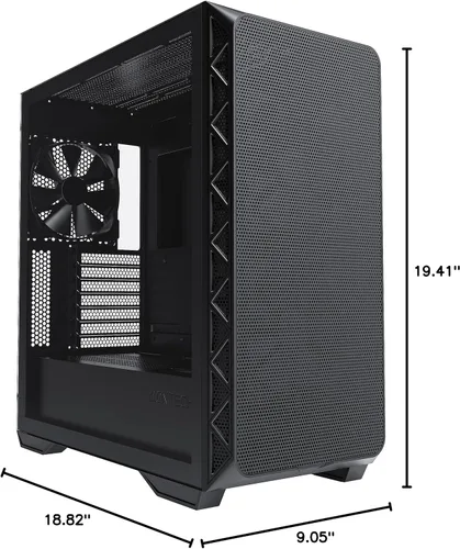 Vista 8 de Serie Montech AIR 903, Carcasa de Torre Media E-ATX, Alto Flujo de Aire, Carcasa Gaming con Ventiladores Pre-Instalados (Air 903 Base Negra)