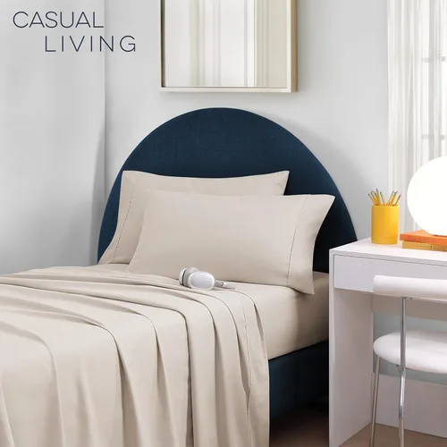 Vista 7 de Juego de sábanas tamaño individual XL de 4 piezas con 2 fundas de almohada envolventes, sábanas de microfibra suave de bolsillo profundo