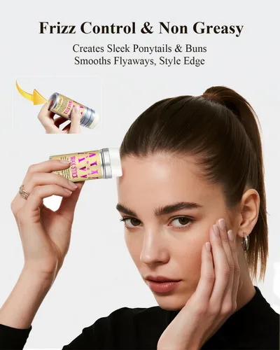 Vista 2 de AnWoor 4 unidades de cepillo de borde de cola de rata, palo de cera para el cabello Flyaway, cepillo de pelo liso para alisar el cabello del bebé