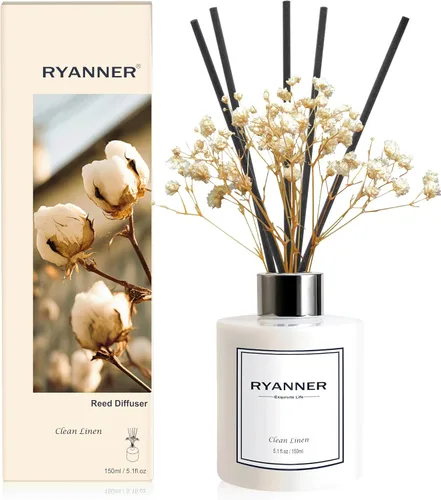 Vista 10 de Juego de difusor de varillas de 5.1 onzas líquidas, difusor de aroma de vainilla de cachemira con palillos, difusor de varillas de fragancia