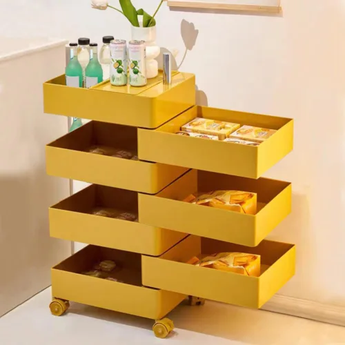 Vista 3 de Mesa auxiliar giratoria de 360° para sofá, gabinete lateral, mini mesa de centro móvil de almacenamiento pequeña para sala de estar, dormitorio