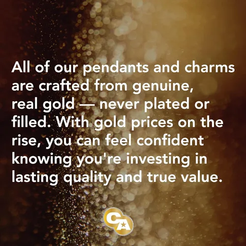 Vista 4 de Colgante de corazón doble de oro - Oro macizo de 10 quilates - Colgante de corazón - Joyería