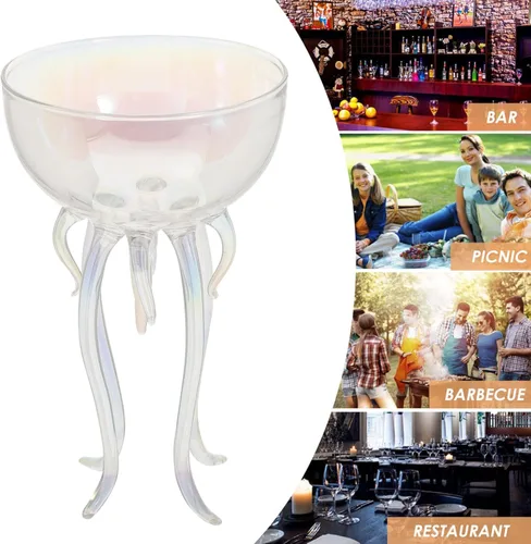 Vista 4 de Copas de pulpo, medusas, copas de vino de pulpo, vaso de cóctel, copa de vidrio creativo, copa de jugo para tostar, vaso para cocina, bar, boda