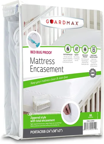 Vista 70 de Guardmax Funda de colchón de punto con cremallera, tamaño Queen, impermeable y a prueba de chinches, ropa de cama cómoda, suave y silenciosa