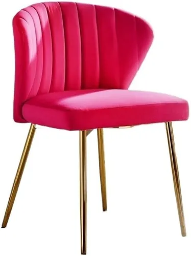 Vista 10 de Sillas de comedor, silla de terciopelo moderna con respaldo copetudo patas de metal para sala de estar, Sillas para comedor (negro)