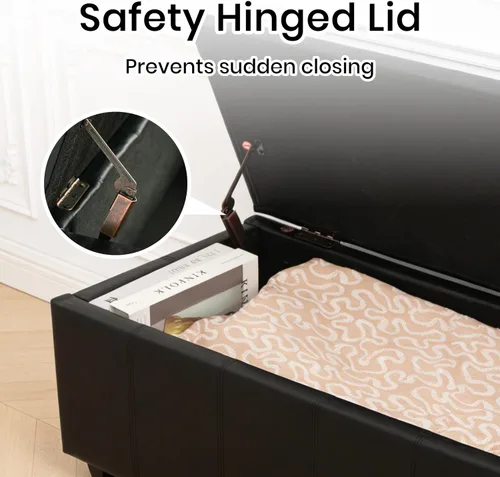 Vista 8 de CangLong Banco otomano de almacenamiento Damara Lift-Top de 36 pulgadas con tapicería de PU