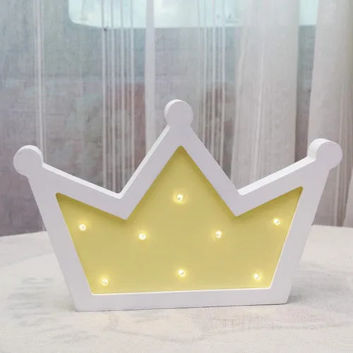 Vista 2 de Corona de luz LED para decoración de pared, letrero con forma de reina princesa reyes, lámpara de corona para cumpleaños, boda, fiesta, Navidad