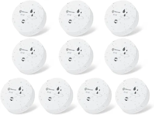 Vista 13 de Geevon Paquete de 2 Detectores de Fugas de Agua, Alarmas de Sensor de Agua de 100dB, Detector de Inundaciones para Sótanos, Baños, Cuartos