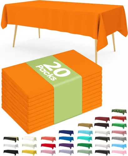 Vista 24 de Pureegg Mantel de plástico desechable, paquete de 20 manteles de 54 x 108 pulgadas, decoraciones de graduación de clase de 2025, manteles de fiesta