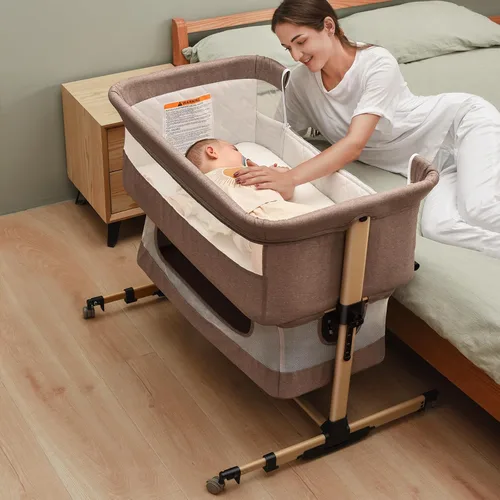 Vista 11 de Soobaby, cuna de bebé, cuna de viaje, cuna junto a la cama, cuna portátil ajustable para bebé, cuna para dormir con el bebé, cuna esencial