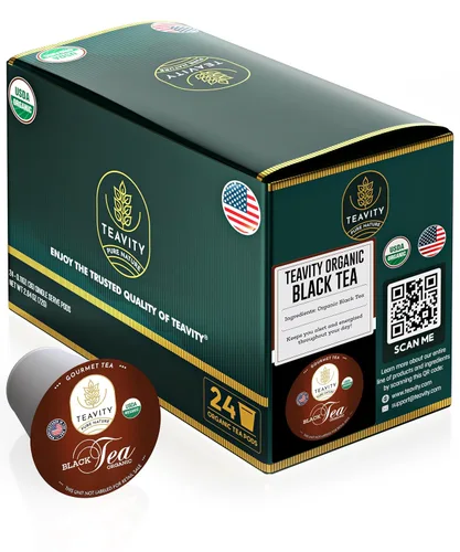 Vista 103 de Teavity - Cápsulas de té orgánico de manzanilla para Keurig - Cápsulas de té descafeinado - Manzanilla agradable (36 cápsulas de té)