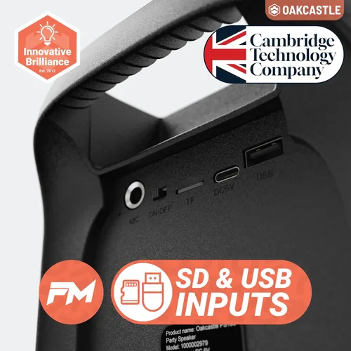 Vista 5 de Altavoz portátil Bluetooth para fiesta Potencia de 40W y batería recargable hasta 7H Gran altavoz Bluetooth 2.0 con micrófono con cable Modo