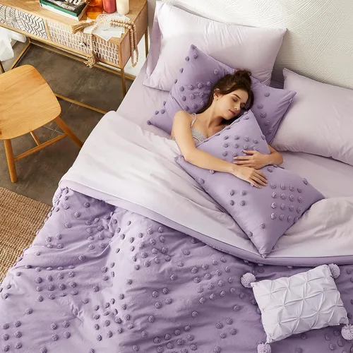 Vista 2 de Geniospin Juego de edredón individual de 6 piezas, cama en una bolsa con edredones, sábanas, fundas de almohada y fundas de almohada, microfibra