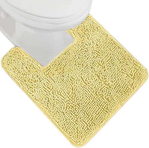 Vista 90 de Gorilla Grip - Tapete de baño de felpilla gruesa, suave y absorbente, secado rápido, de microfibra, con reverso de caucho, para piso de ducha, Negro