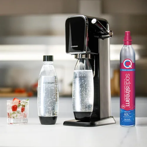 Vista 4 de SodaStream Paquete de recarga de gas CO2 – 2 cilindros, sistema CQC rosa – Utiliza la caja para devolver tus cilindros vacíos y ganar una tarjeta