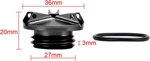 Vista 7 de Artudatech Tapa de llenado de aceite Billet color negro para Yamaha MT-03 MT03 MT-07 MT07 MT-10 / SP MT-25