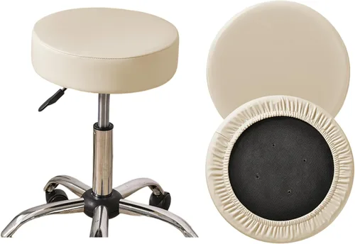 Vista 12 de HAOYONG Juego de 4 fundas redondas para taburetes de bar, impermeables, de poliuretano, fundas elásticas para taburetes de bar, fundas para sillas