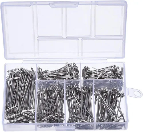 Vista 5 de Outus Kit de 450 pines en T de acero inoxidable con caja transparente para cabeza de espuma, pasadores largos y rectos para coser, manualidades