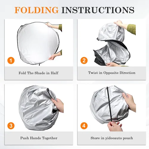 Vista 8 de Parasol para parabrisas delantero de autos, refleja rayos UV, mantiene al vehículo fresco, visor parasol plegable y reflector del sol