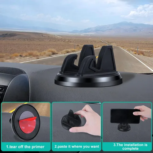 Vista 3 de 360 Soporte giratorio para teléfono celular, negro, para iPhone