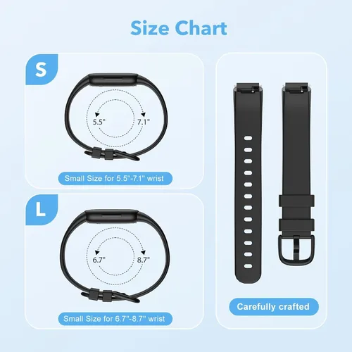 Vista 4 de 2 Pack Waterproof Bands Compatible with Fitbit inspire 3 Bands for Women Men, Classic Soft Sports Replacement Wristbands for Women Men