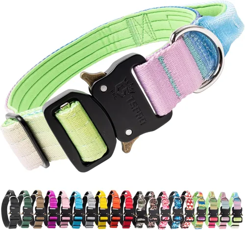 Vista 29 de TSPRO Collares Premium para Perros Collar Táctico para Perro con Parche y Hebilla de Metal de Liberación Rápida de Servicio Pesado Duradero Grueso