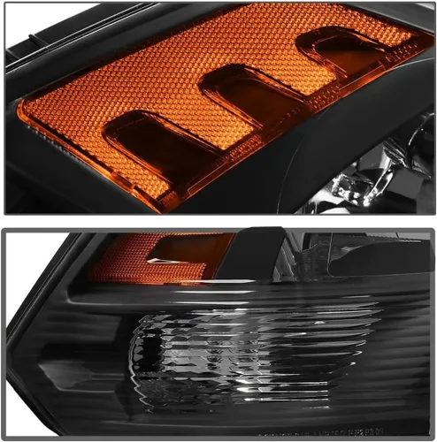 Vista 6 de APSVE: Juego de faros delanteros compatibles con Dodge Ram 1500 modelo 2009 a 2018, 2010-2018 Ram 2500 3500 luz halógeno faro delantero