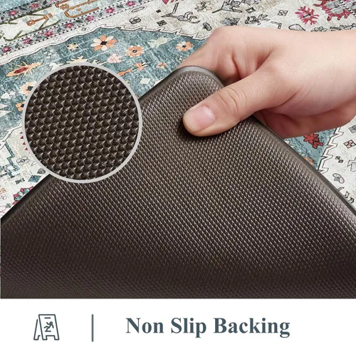 Vista 4 de Collive Alfombras y Tapetes Boho para Cocina 2 PIEZAS Alfombra Antifatiga Acolchada, Juego de 2 Alfombras de Cocina Impermeables Antideslizantes