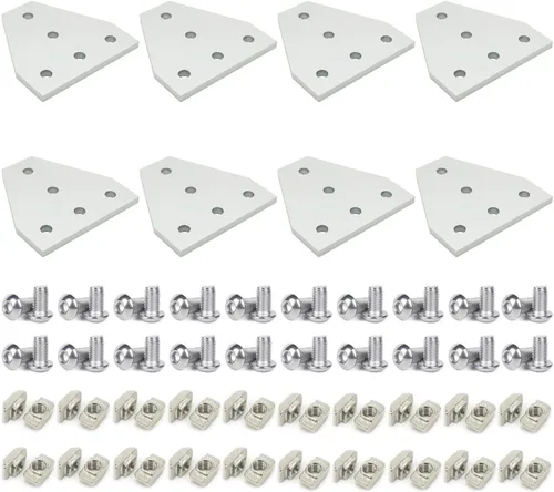 Vista 24 de 20 juegos de 10 soportes de extrusión de 1 "x 1" Serie 1010 Juego de conectores de perfiles de extrusión de aluminio, 20 piezas de 10 esquinas