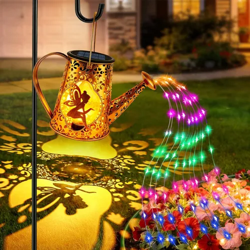 Vista 21 de YJFWAL Regadera Solar con Luces, Regalos Únicos para Navidad Mamá Abuela Mujeres Cumpleaños, Regalos de Jardinería Impermeables Regadera con Luces