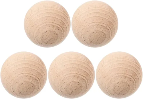 Vista 3 de Kisangel 5 bolas de croquet de repuesto para juegos de césped, bolas de madera sin terminar para manualidades y pintar para diversión al aire libre