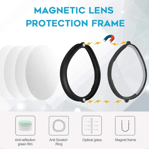 Vista 5 de 1 Set Orzero Blue Light Blocking Glasses Lens Compatible for Quest 2 Quest Protect VR Headset Lens from Scratches