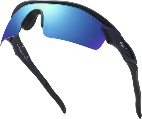 Vista 11 de Bevi Polarized Sports Sunglasses TR90 Unbreakable Frame for Men Women Running Cycling Golf Baseball
