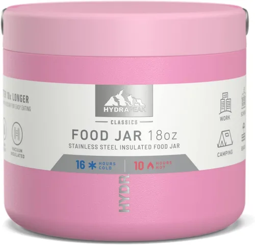Vista 3 de Hydrapeak Termo de acero inoxidable de 18 onzas con aislamiento al vacío, termo para alimentos calientes y alimentos fríos, boca ancha a prueba
