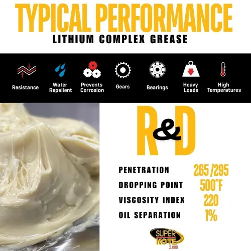 Vista 3 de Litio Complex Grease SUPERKOTE 2000 - Grasa lubricante blanca Superkote 2000 multiusos, complejo de litio, lubricante, EP, alta temperatura