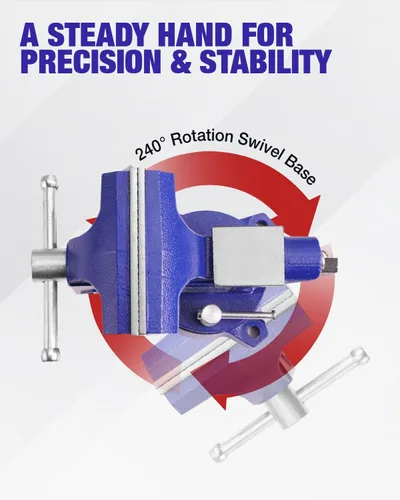 Vista 6 de WORKPRO Tornillo de banco, tornillo de 4-1/2" para banco de trabajo, tornillo de combinación de utilidad para tubería y hogar, tornillo de banco