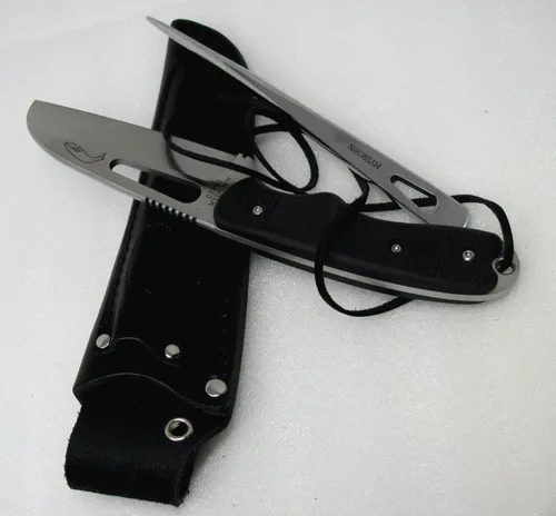 Vista 2 de Myerchin Cuchillos probados en el mar Pro G10 Offshore System Cuchillo Marlinspike Funda de cuero Sistema de herramientas de aparejo B100 Bonus