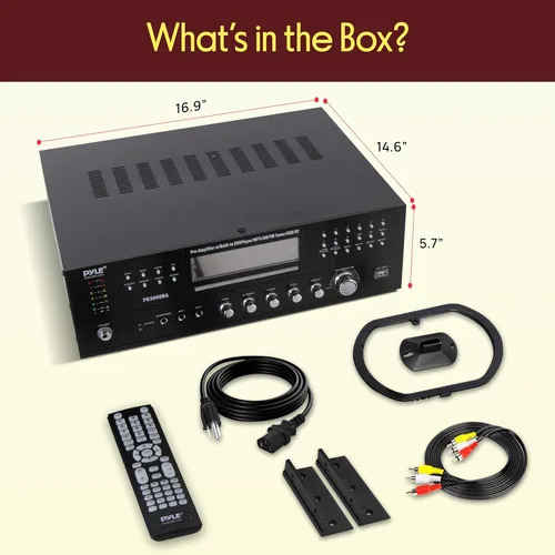 Vista 7 de Pyle Receptor amplificador Bluetooth de cine en casa de 4 canales, altavoz estéreo de 3000 W, receptor de audio para el hogar con radio, USB, 2