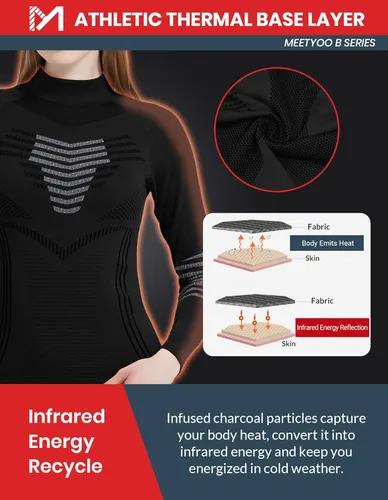Vista 4 de MEETYOO Conjunto de ropa interior térmica para mujer, pantalones largos de invierno, capa base cálida, conjunto superior e inferior para esquiar