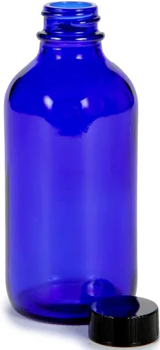 Vista 5 de Vivaplex, 12, azul cobalto, botellas de vidrio de 4 onzas, con tapas