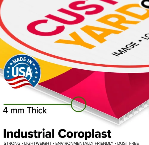 Vista 3 de Letrero personalizado para patio, letrero de césped de doble cara, paquete de 2, 18 x 24 pulgadas, personalizable con texto y logotipo