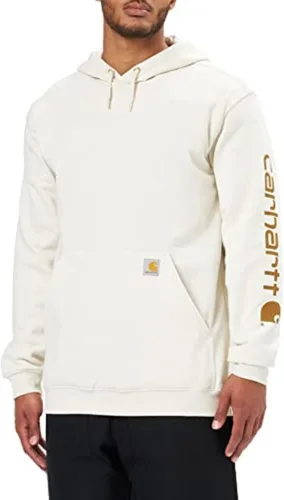 Vista 22 de Carhartt Sudadera con Gráfico de Logo en Manga de Peso Medio y Ajuste Holgado para Hombre Negro