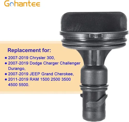 Vista 2 de 53032940AB Válvula PCV de ventilación del cárter, reemplazo para Chrysler 300 Dodge Challenger Durango compatible con Jeep Ram 1500 2500 3500 4500