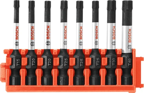 Vista 25 de BOSCH CCSV108 Juego surtido de 8 piezas 1 pulg. Brocas de inserción Impact Tough Phillips, Square y Torx con clip para sistema de estuche