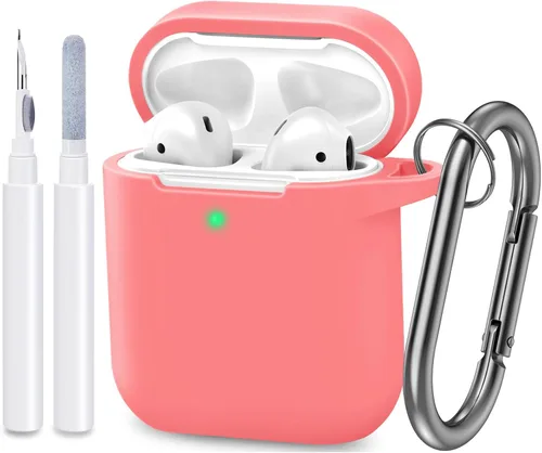 Vista 34 de Funda compatible con AirPods, cubierta protectora de silicona completa a prueba de polvo diseñada para Apple AirPods de 1.ª y 2.ª